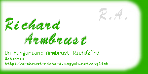 richard armbrust business card